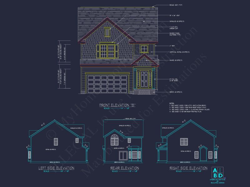 Modern Craftsman house Plan: CAD Floor Designs & Blueprint