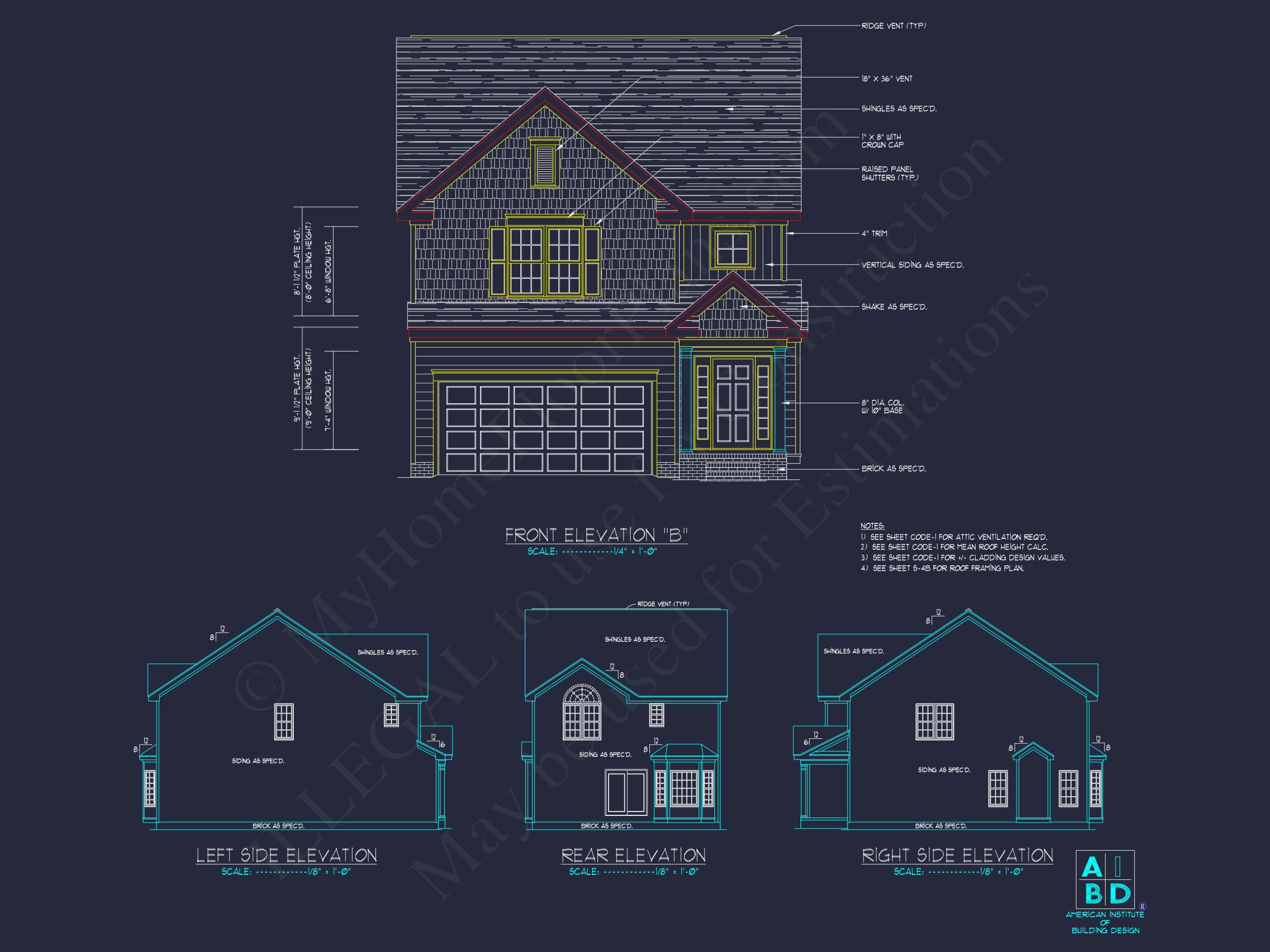 Modern Craftsman house Plan: CAD Floor Designs & Blueprint
