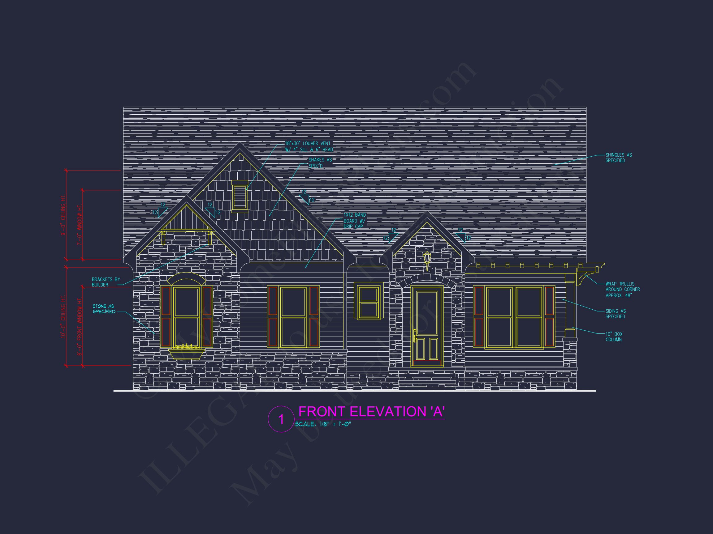 Modern Craftsman house Plan with CAD Designs and Floor Blueprint