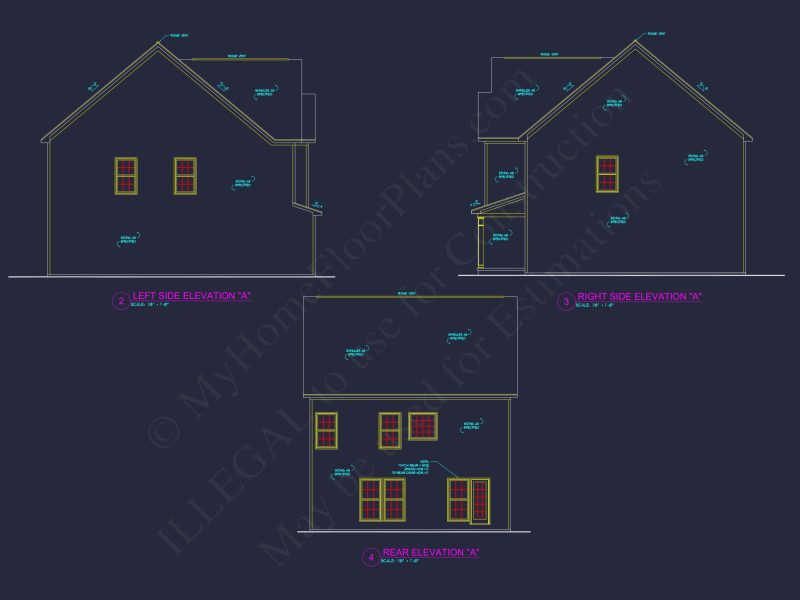 Modern Craftsman house Plan with Open Floor and CAD Blueprint