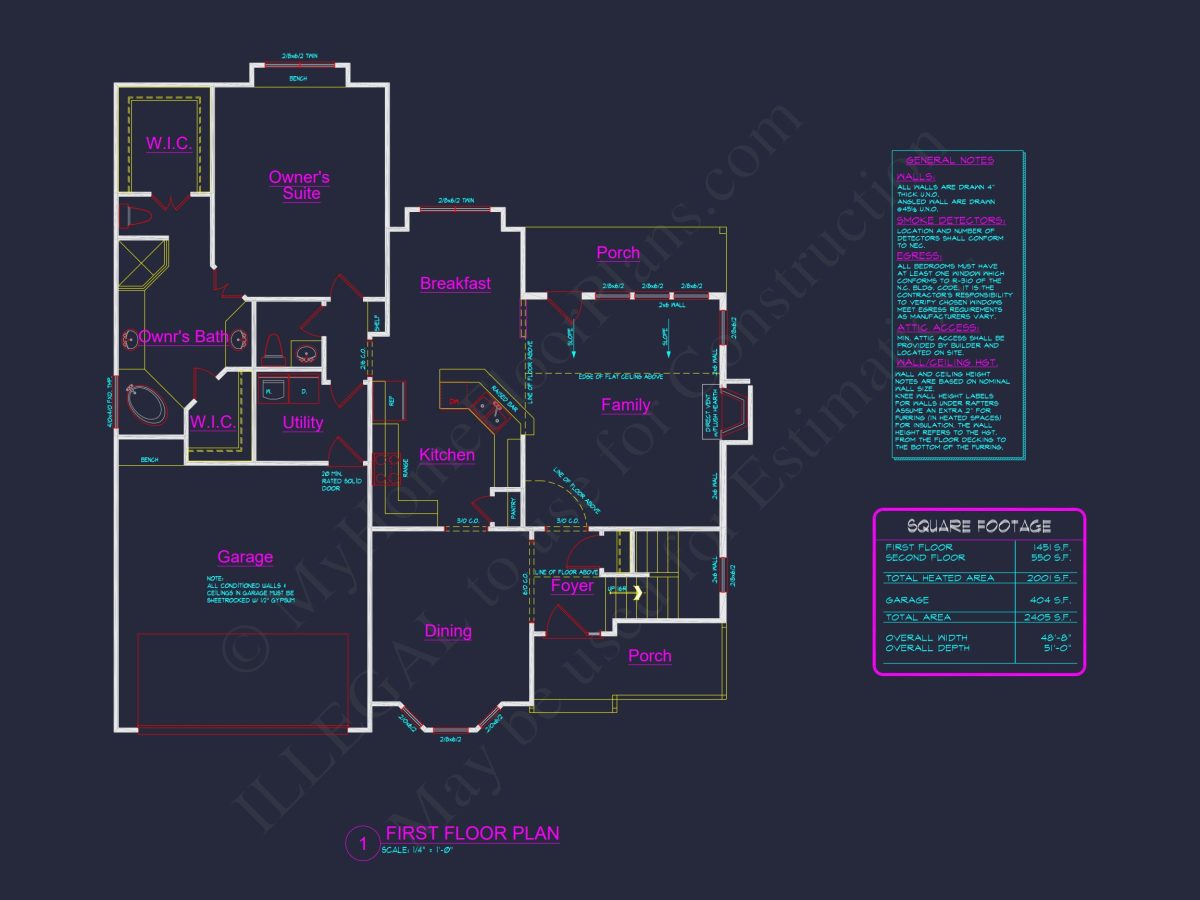 Modern Family house Plan: CAD Blueprint with 2-Story Design
