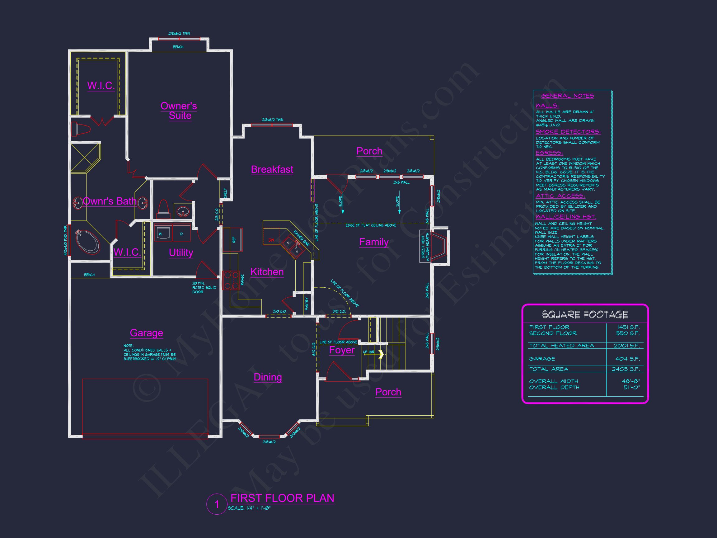 Modern Family house Plan: CAD Blueprint with 2-Story Design