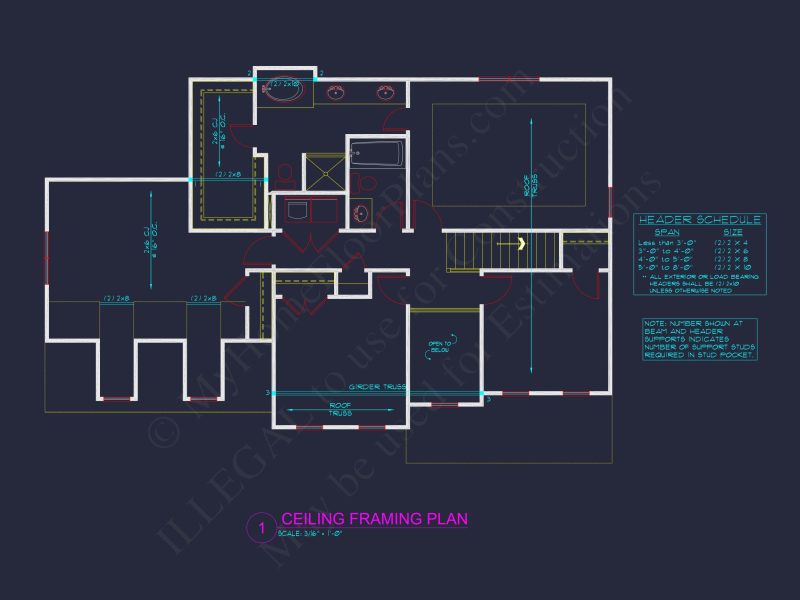 Modern Family house Plan with CAD Blueprint Designs