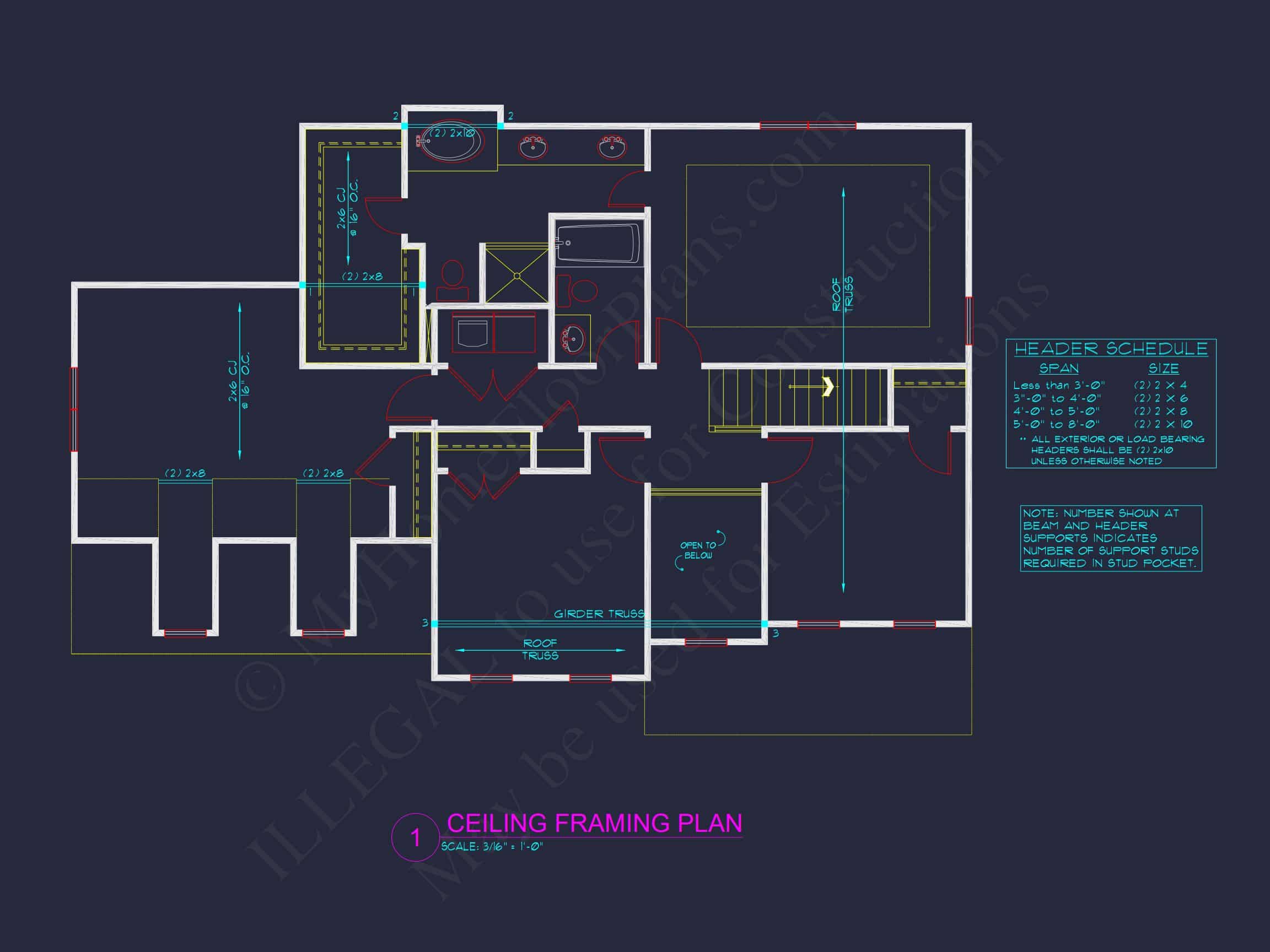 Modern Family house Plan with CAD Blueprint Designs