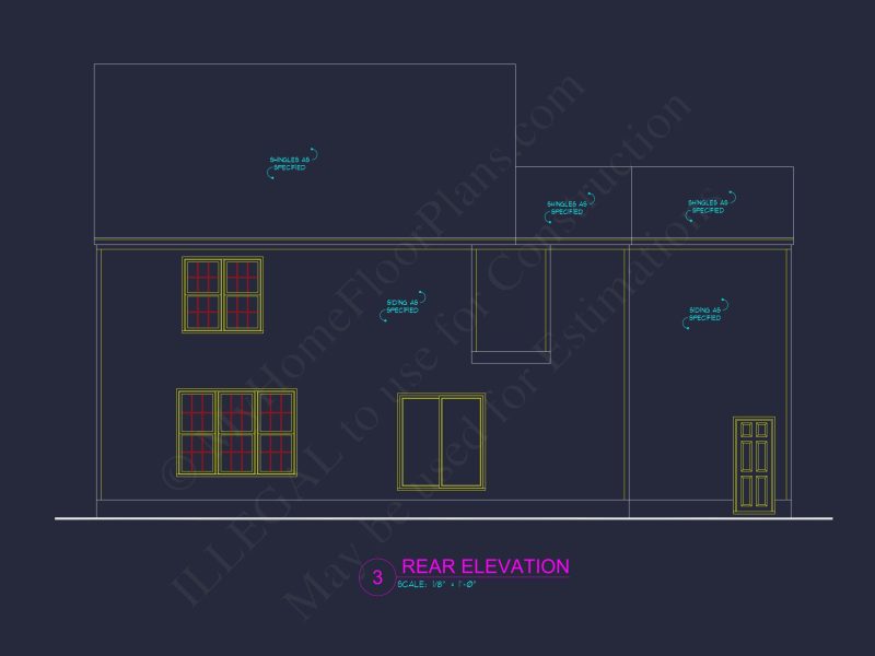 Modern Family house Plan with CAD Blueprint Designs