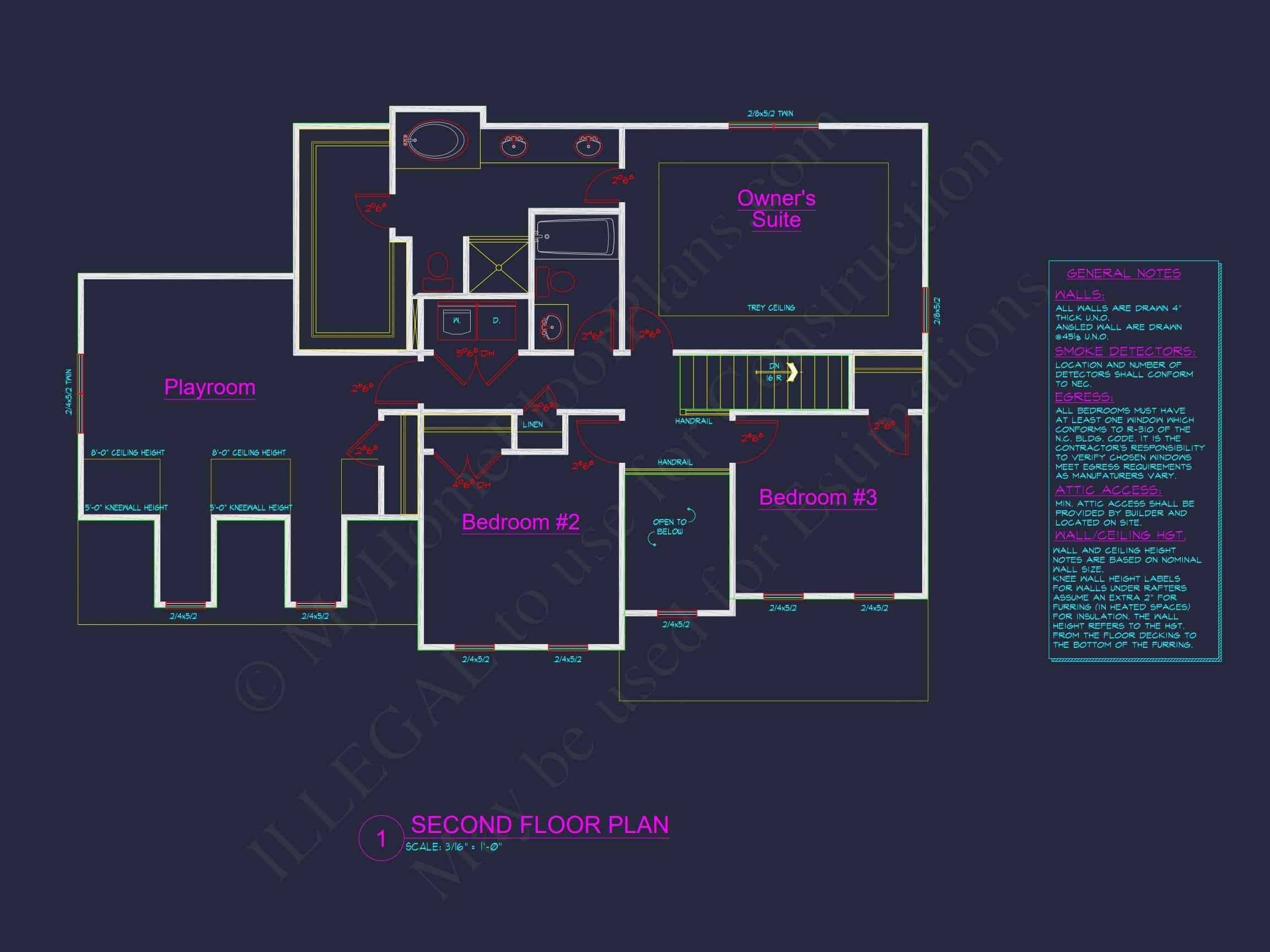 Modern Family house Plan with CAD Blueprint Designs