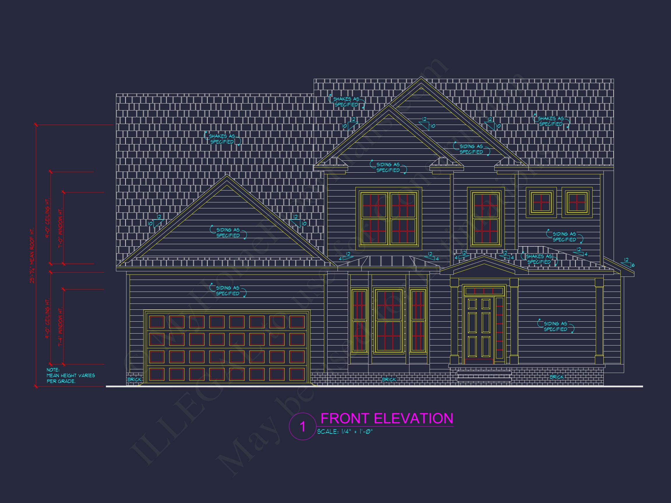 Modern Family house Plan: CAD Blueprint with 2-Story Design