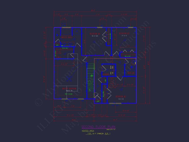 Modern house Blueprint – 2-Story CAD Floor Plan Designs