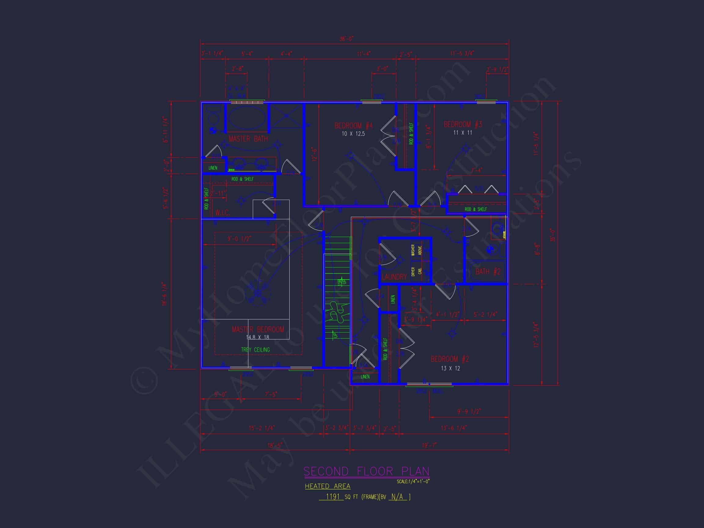 Modern house Blueprint – 2-Story CAD Floor Plan Designs