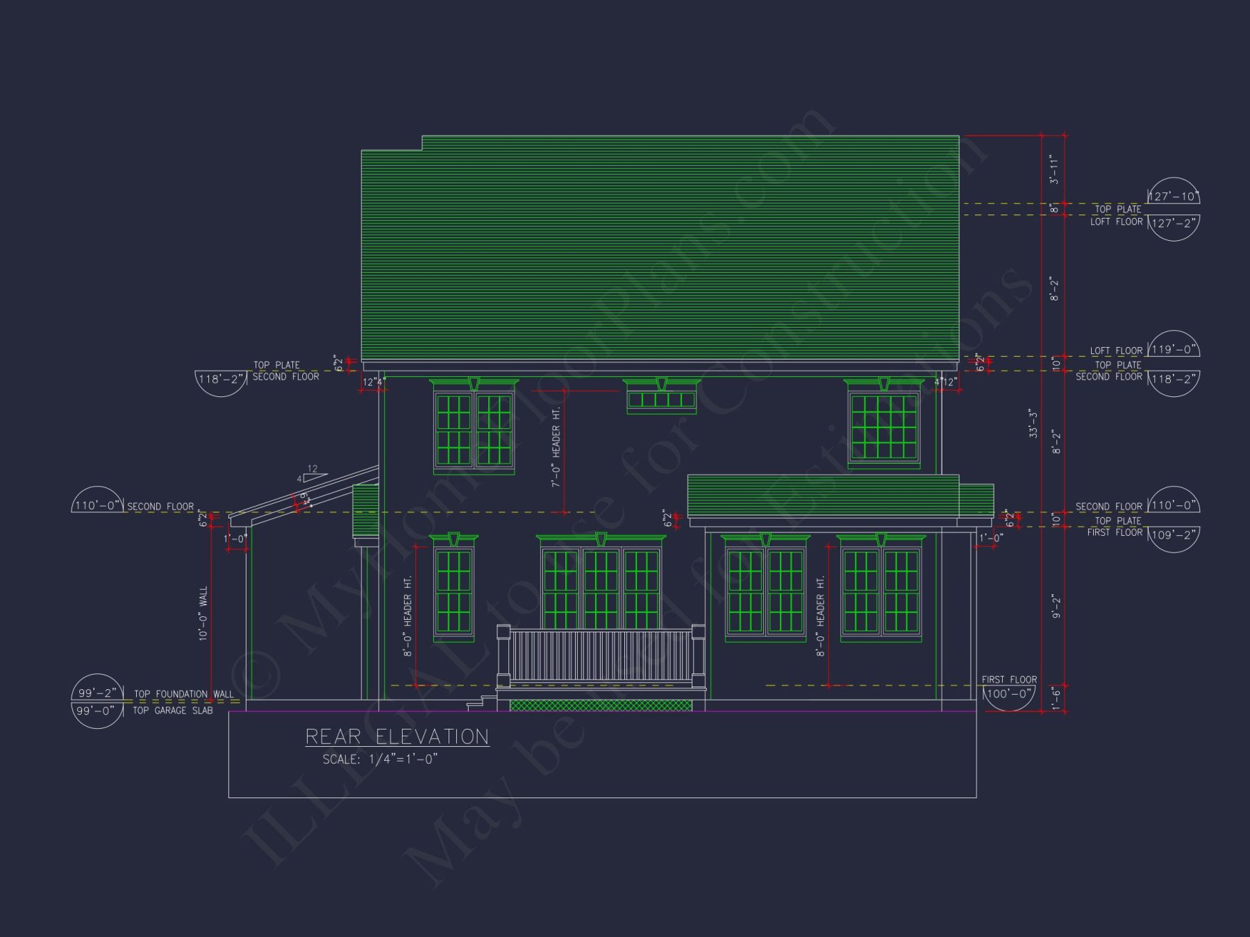 Modern house Design with 2-Story Floor Plan and CAD Blueprints