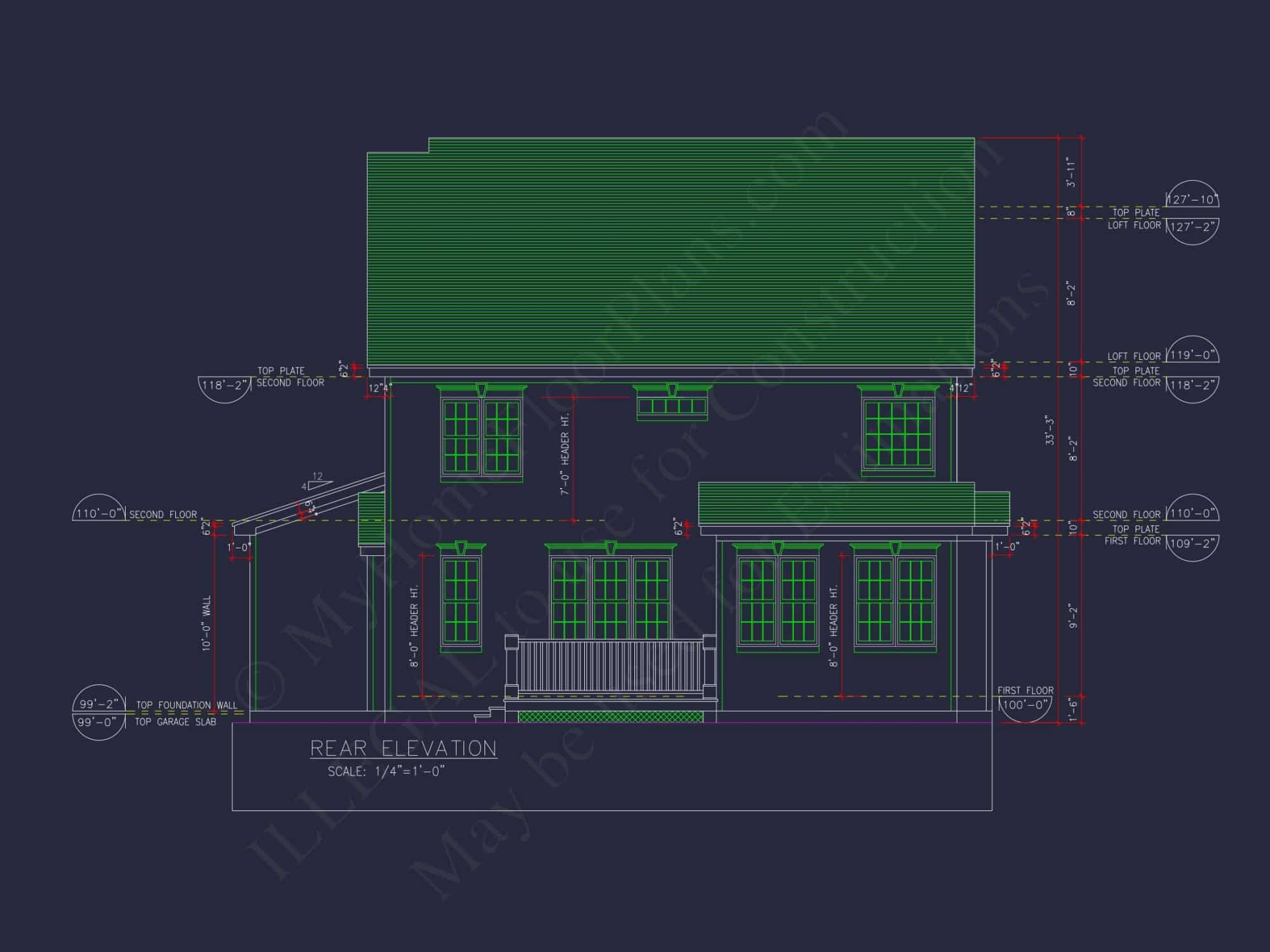 Modern house Design with 2-Story Floor Plan and CAD Blueprints