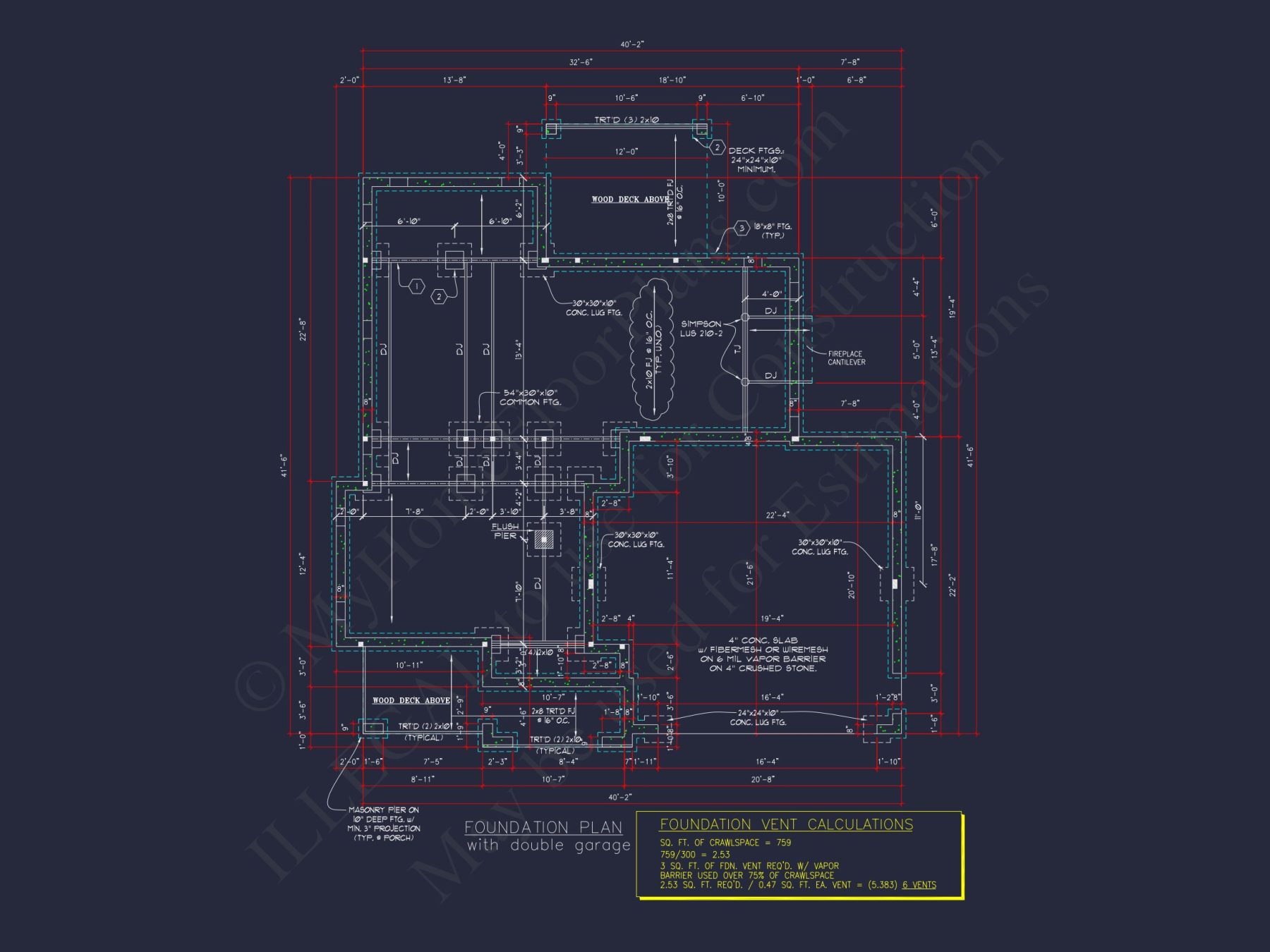 Modern house Design with 2-Story Floor Plan and CAD Blueprints