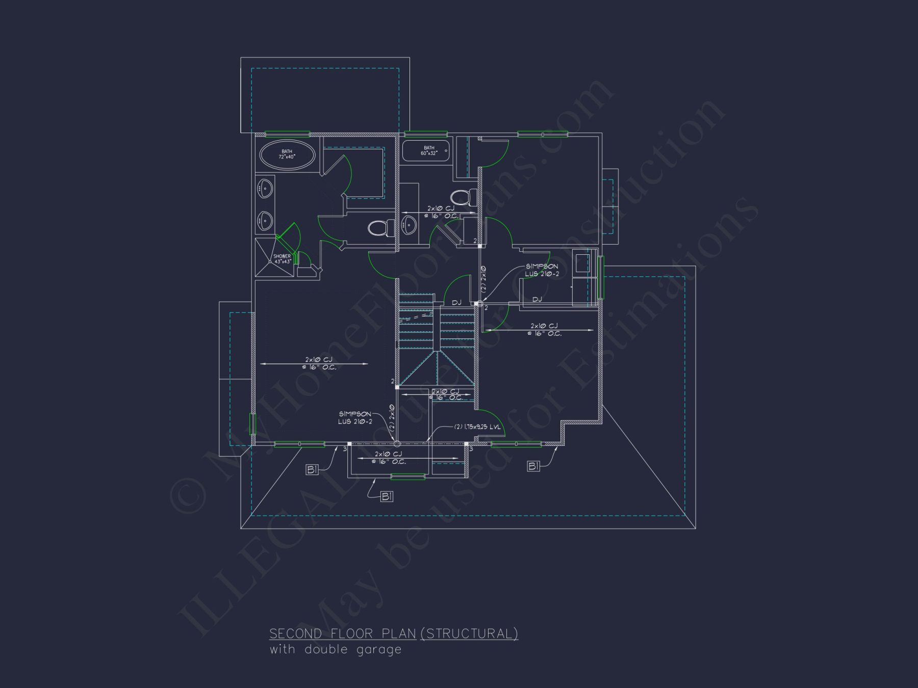 Modern house Design with 2-Story Floor Plan and CAD Blueprints