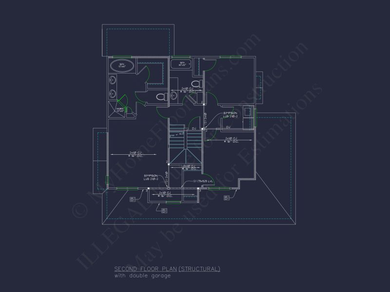 Modern house Design with 2-Story Floor Plan and CAD Blueprints