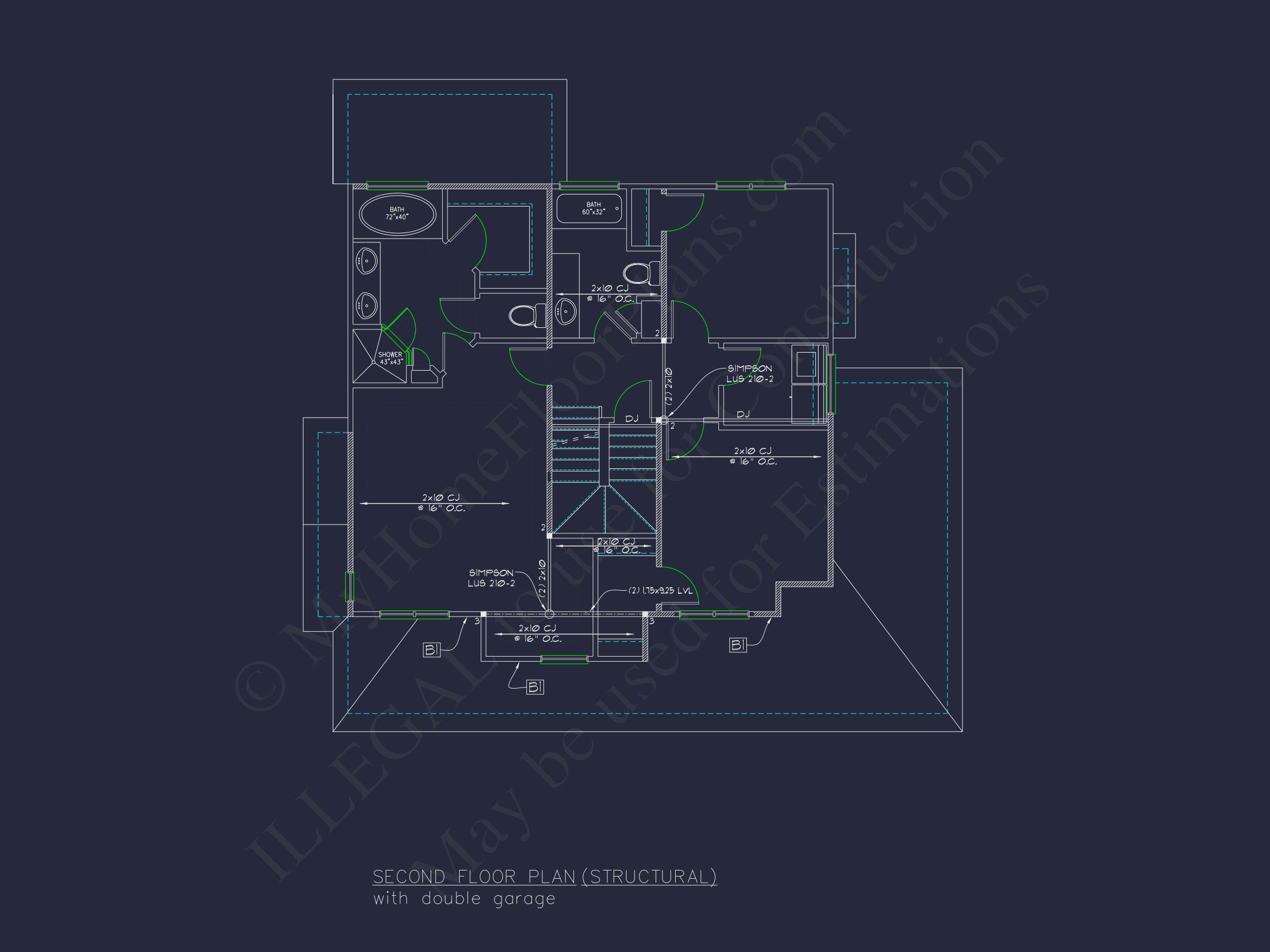 Modern house Design with 2-Story Floor Plan and CAD Blueprints