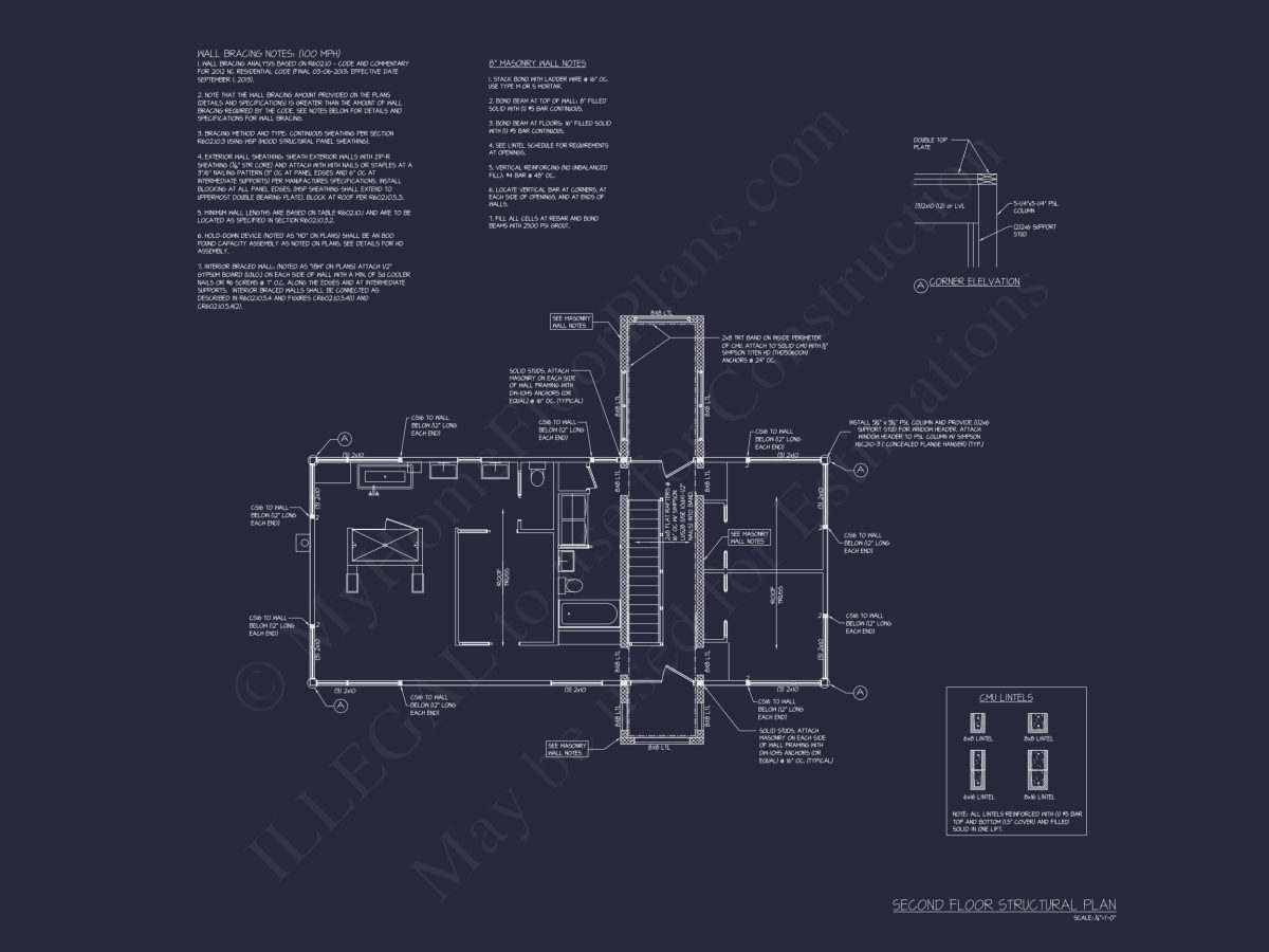 Modern house Floor Plan: 2-Story Architectural Designs Blueprint