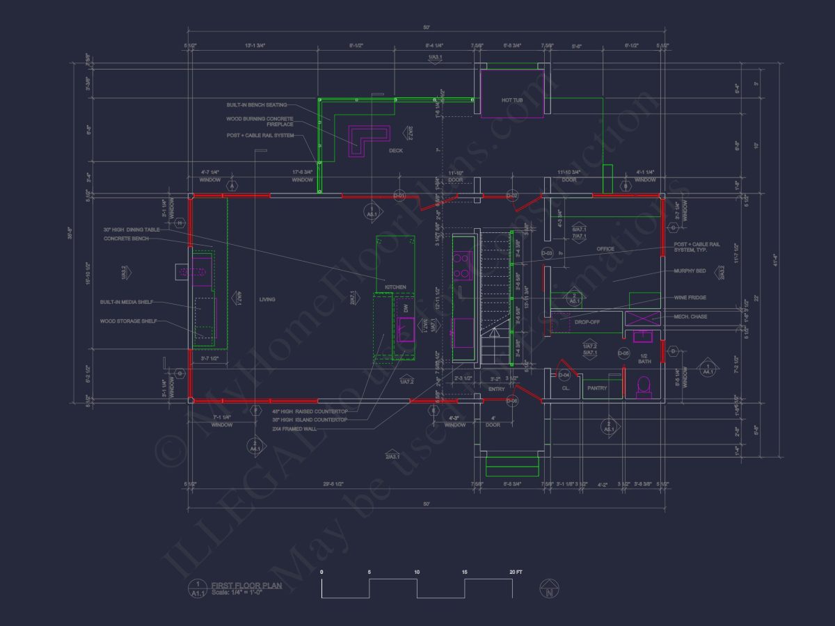 Modern house Floor Plan: 2-Story Architectural Designs Blueprint