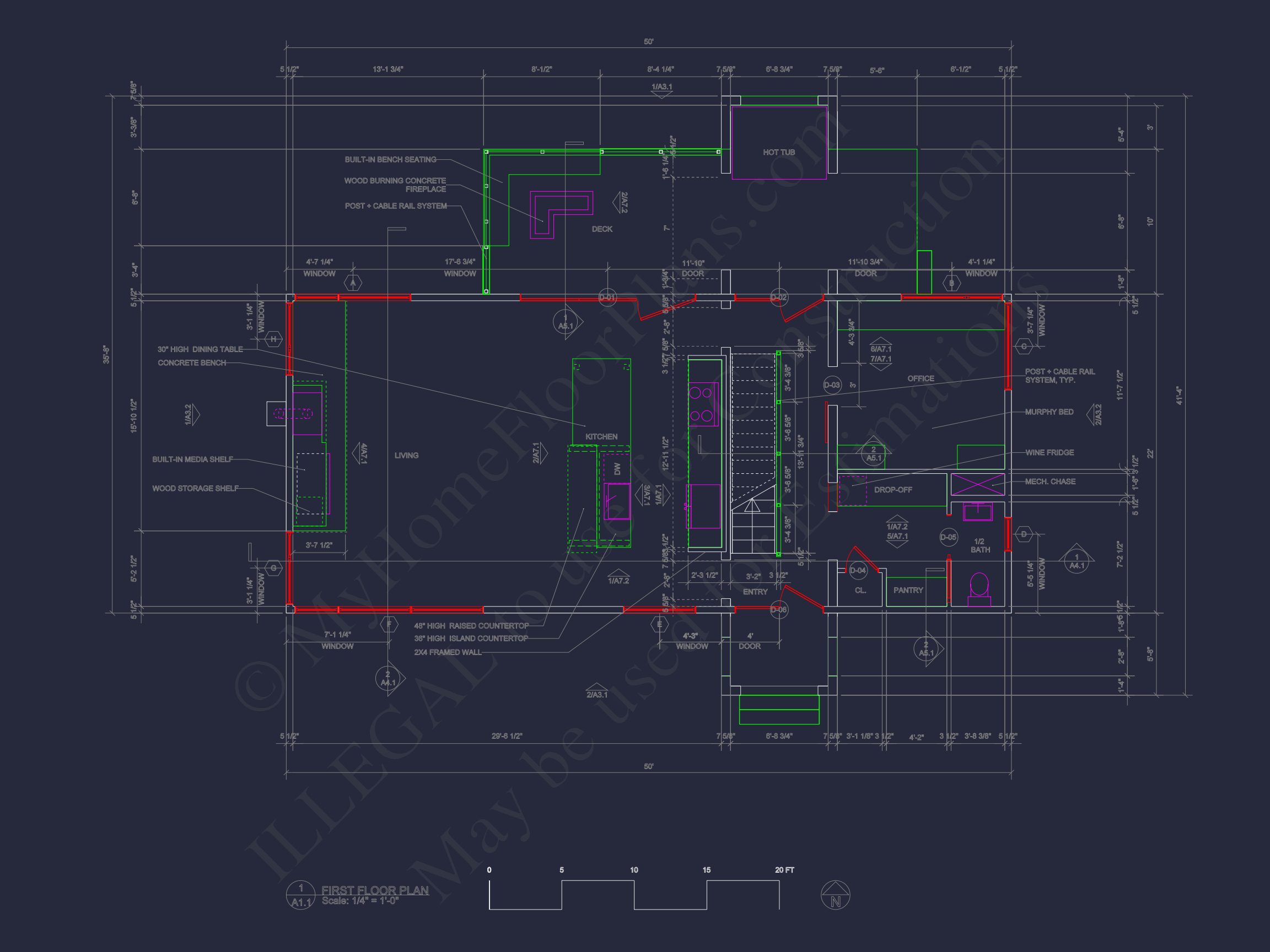 Modern house Floor Plan: 2-Story Architectural Designs Blueprint