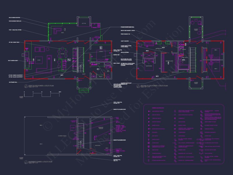 Modern house Floor Plan: 2-Story Architectural Designs Blueprint