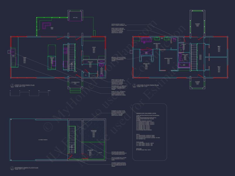 Modern house Floor Plan: 2-Story Architectural Designs Blueprint