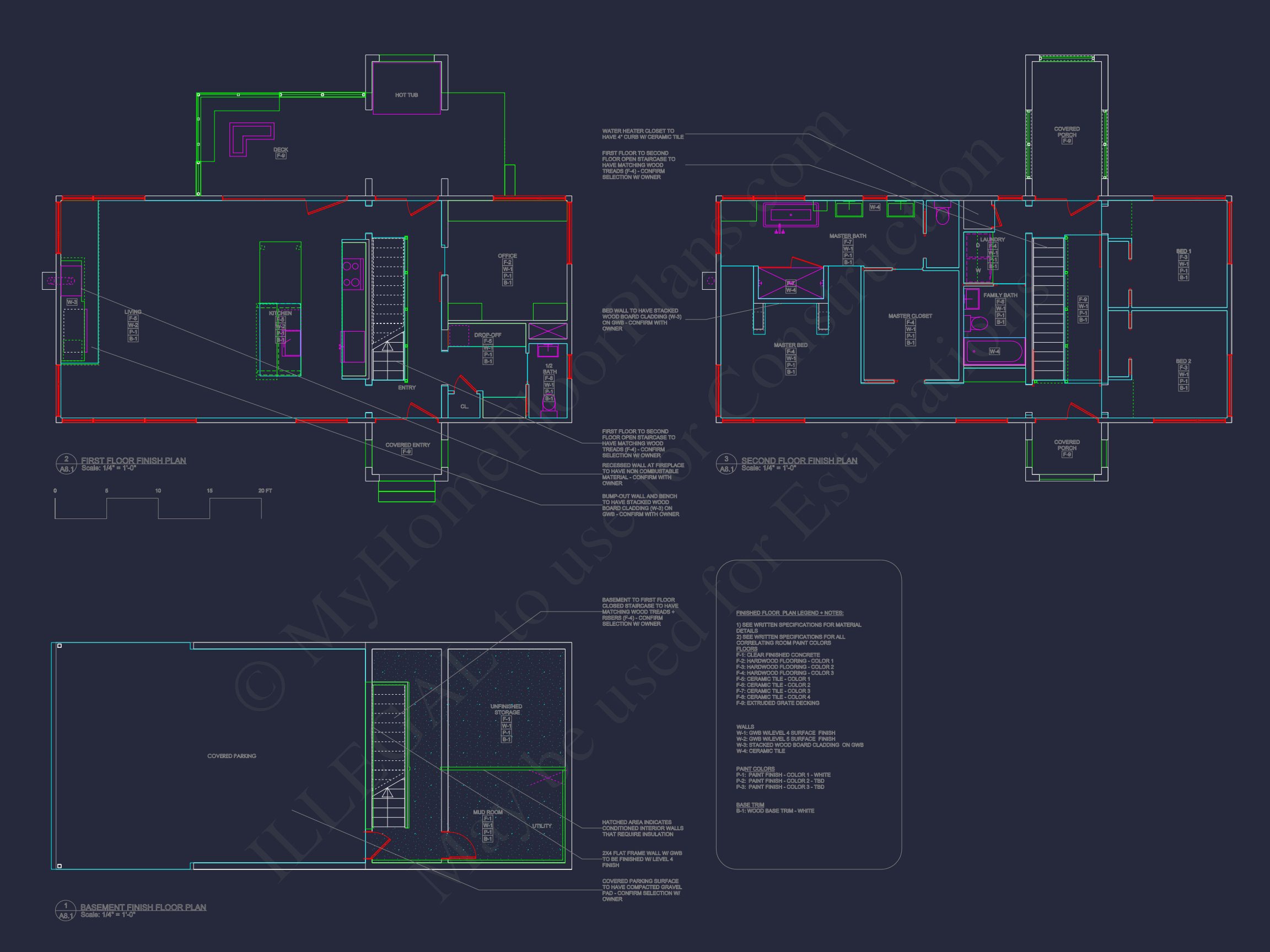 Modern house Floor Plan: 2-Story Architectural Designs Blueprint