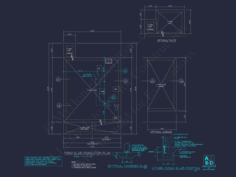 Modern house Floor Plan with 2-Story CAD Blueprint Designs
