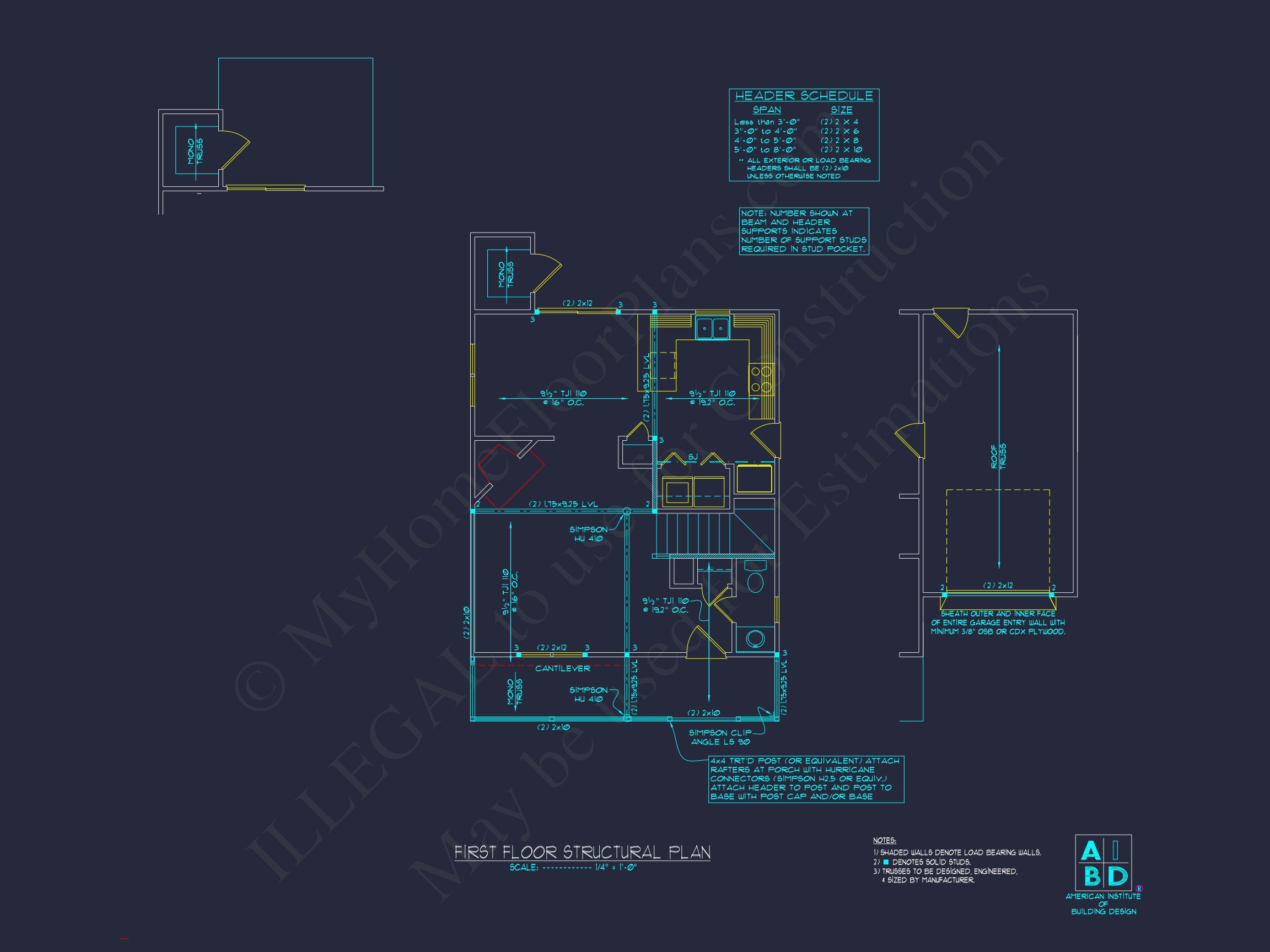 Modern house Floor Plan with 2-Story CAD Blueprint Designs