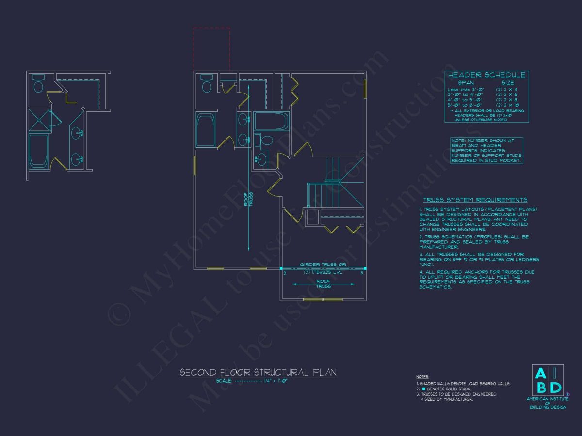 Modern house Floor Plan with 2-Story CAD Blueprint Designs
