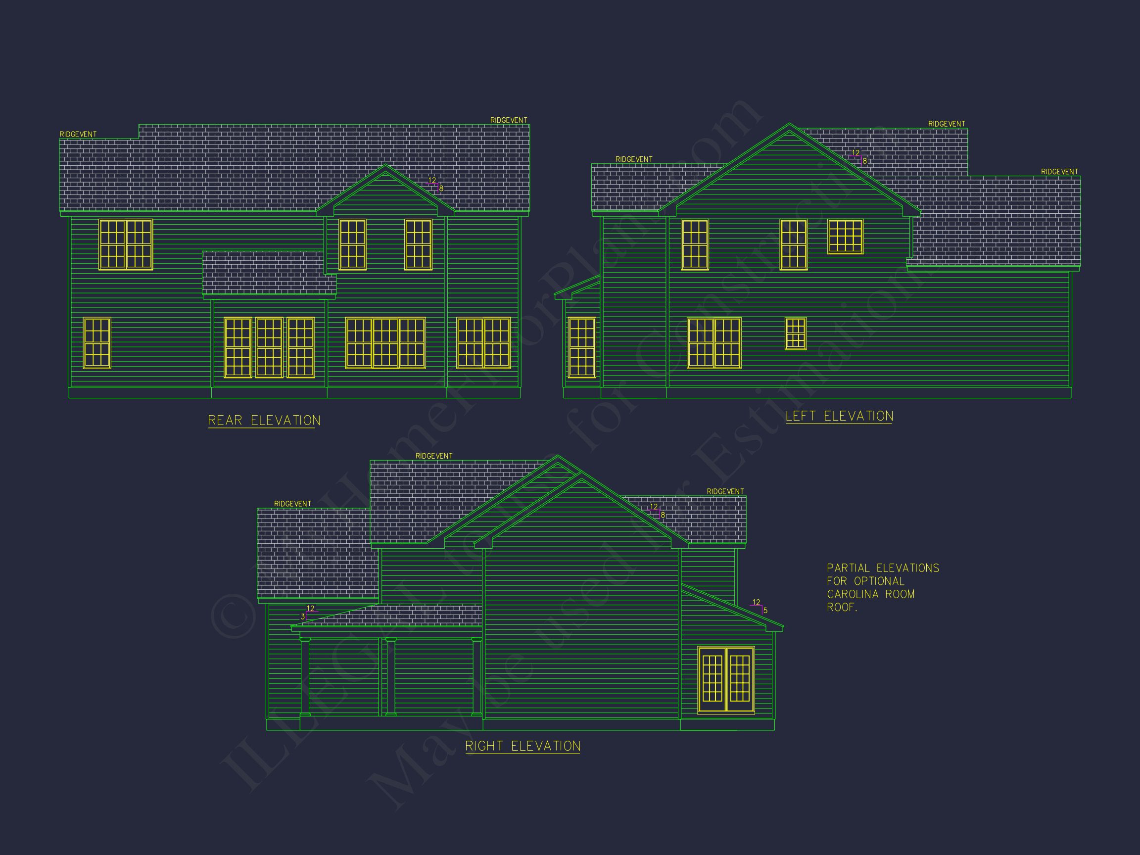 Modern house Floor Plan with 4 Bedrooms,2-Car Garage & CAD Design