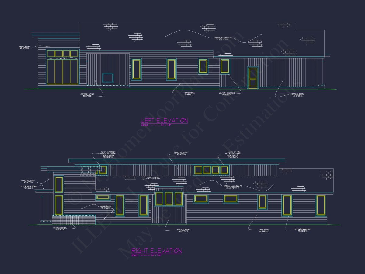 Modern house Floor Plan with CAD Designs and Blueprint
