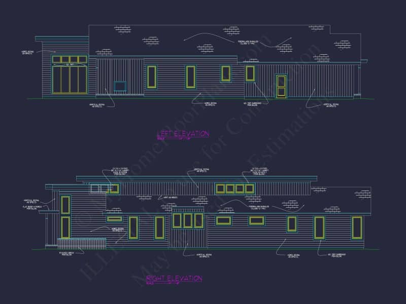 Modern house Floor Plan with CAD Designs and Blueprint