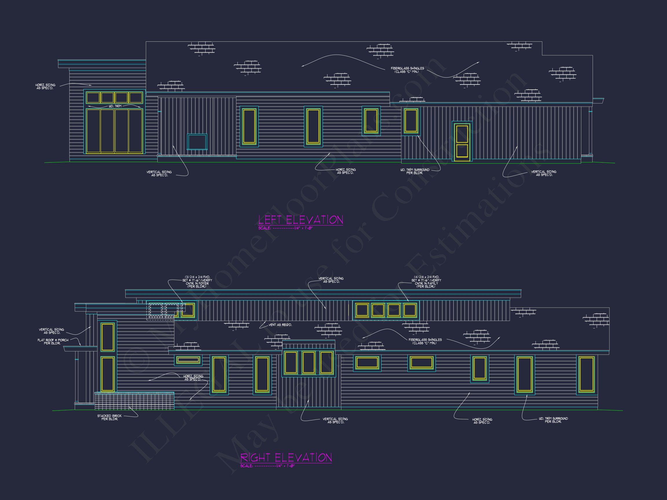 Modern house Floor Plan with CAD Designs and Blueprint