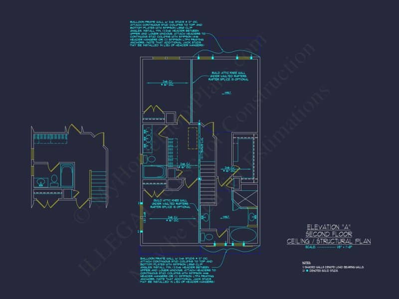 Modern house Plan: 2-Story Floor Plan with CAD Designs