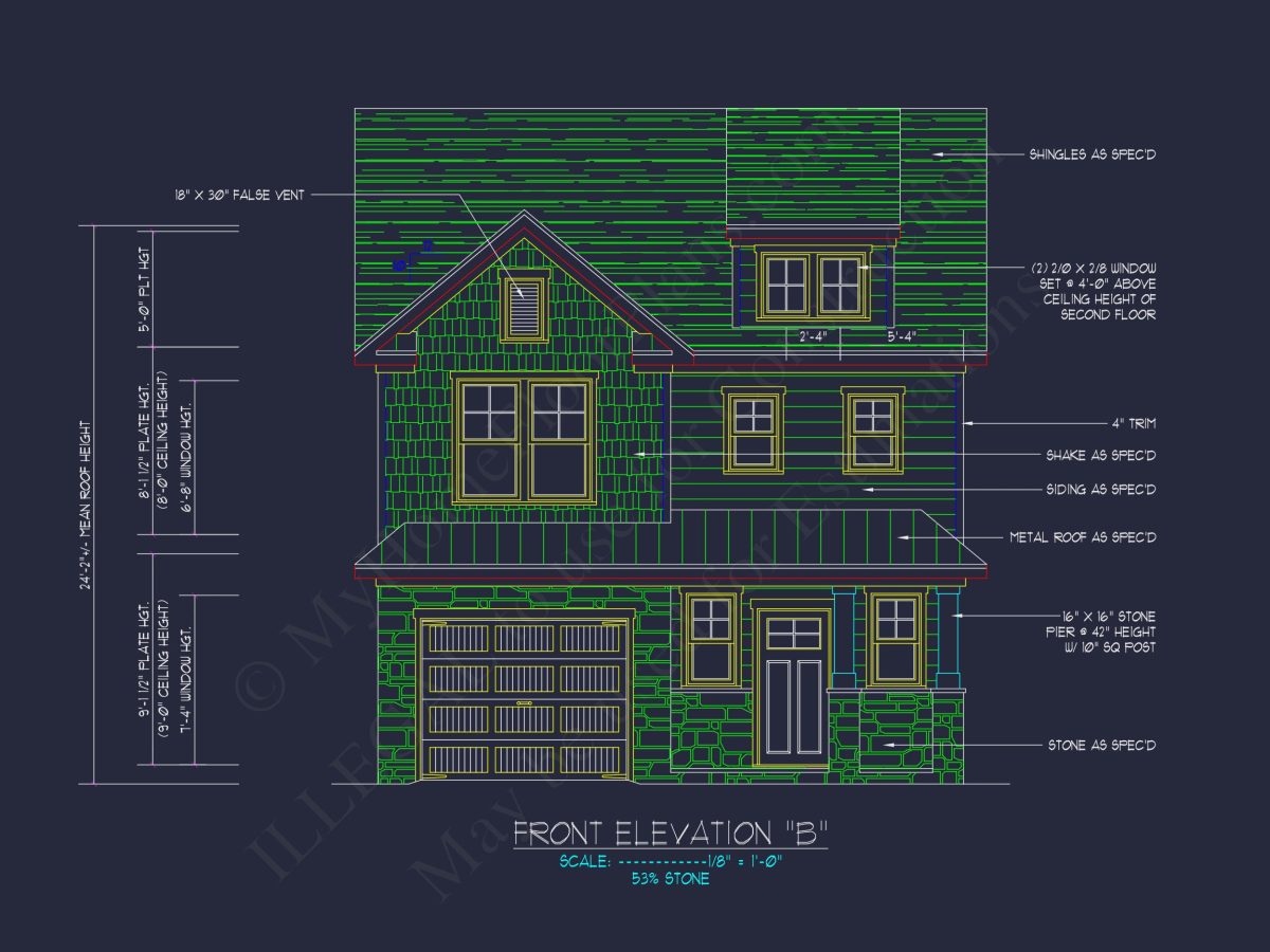 Modern house Plan: 2-Story Floor Plan with CAD Designs