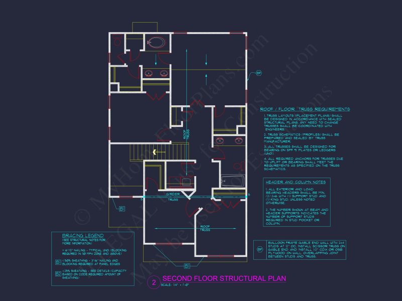 Modern house Plan: Blueprint and CAD Floor Designs