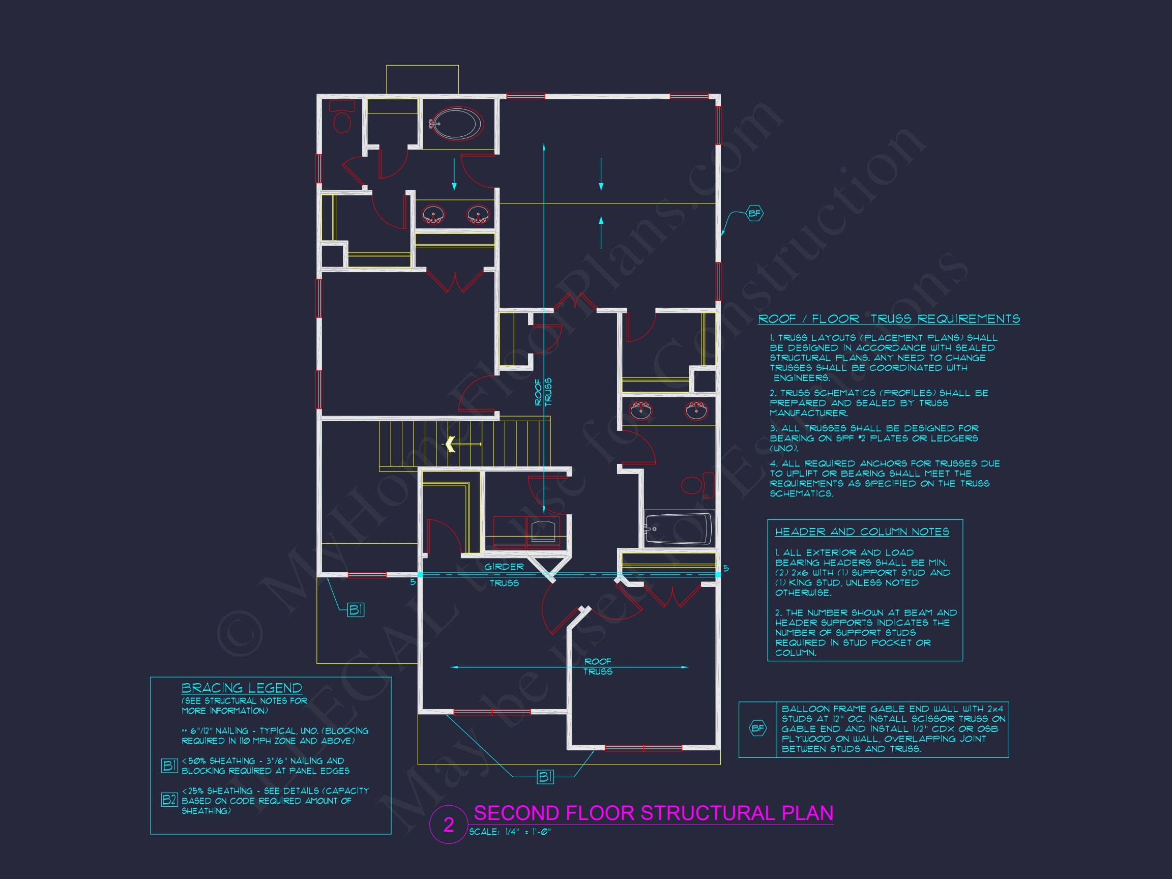 Modern house Plan: Blueprint and CAD Floor Designs