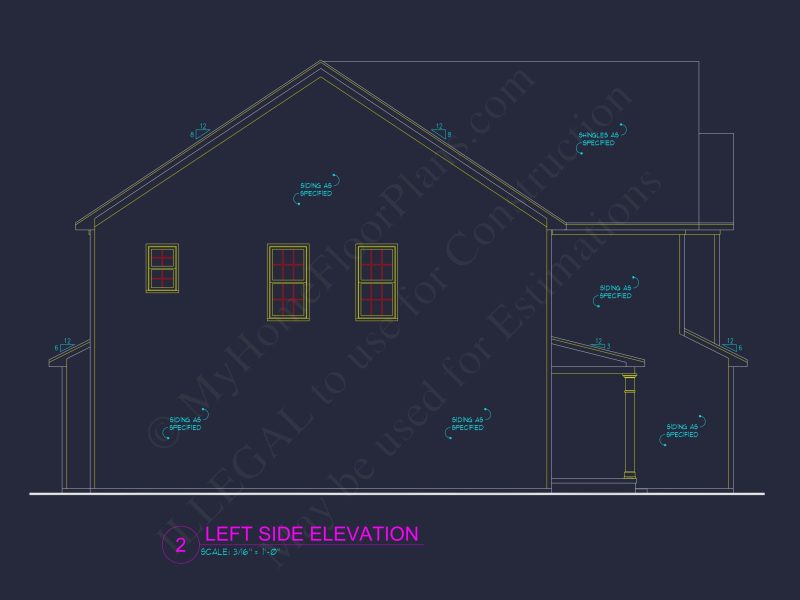 Modern house Plan: Blueprint and CAD Floor Designs