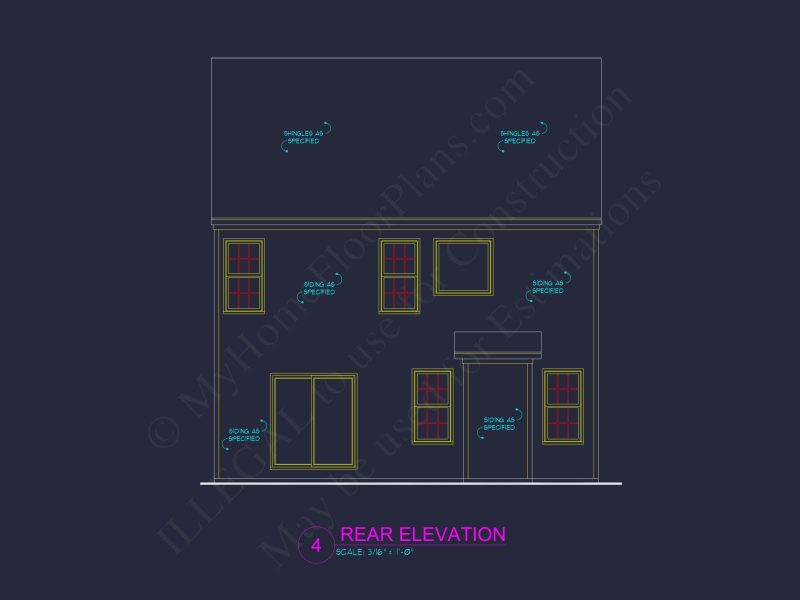 Modern house Plan: Blueprint and CAD Floor Designs