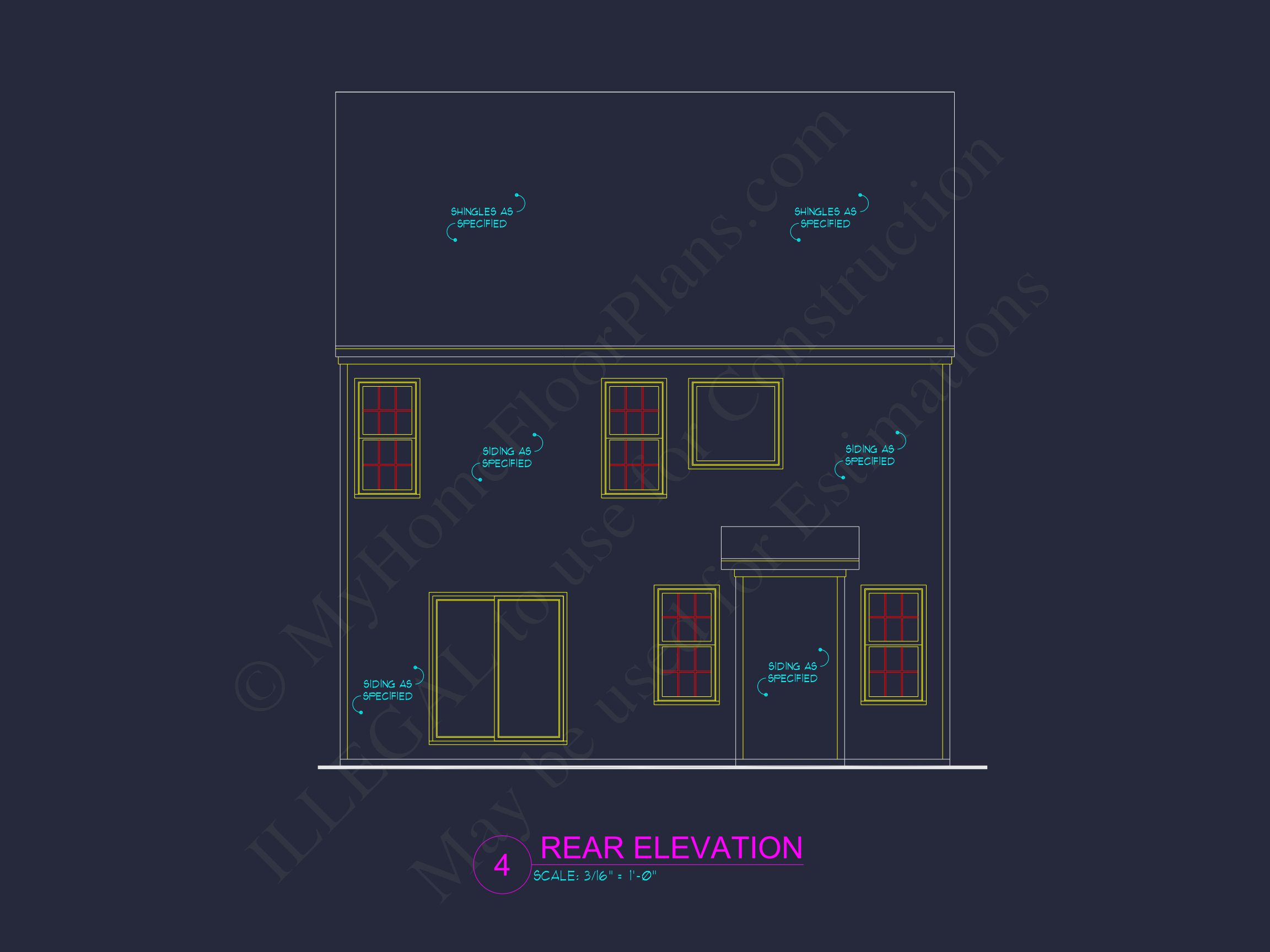 Modern house Plan: Blueprint and CAD Floor Designs