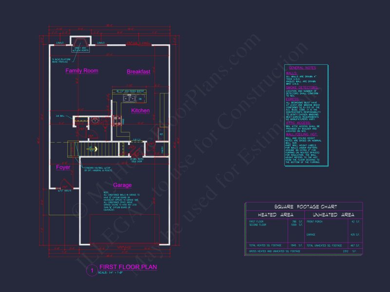 Modern house Plan: Blueprint and CAD Floor Designs