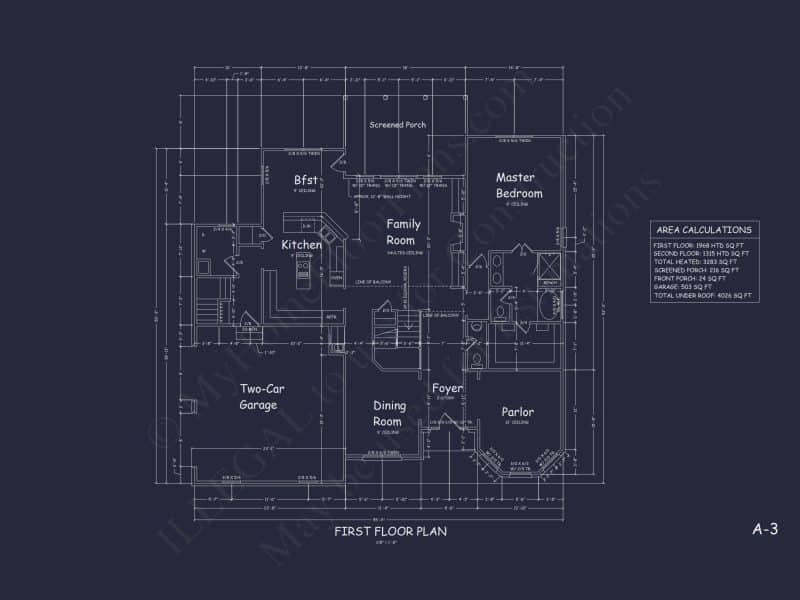 Modern house Plan Design with 2 Stories, 4 Beds, and CAD Blueprint