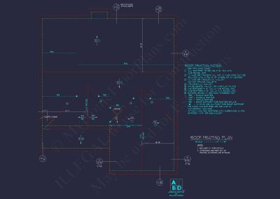Modern house Plan: Detailed Floor Plan & CAD Blueprint Designs