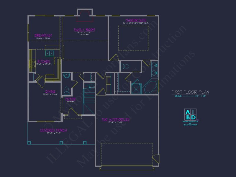 Modern house Plan: Detailed Floor Plan & CAD Blueprint Designs
