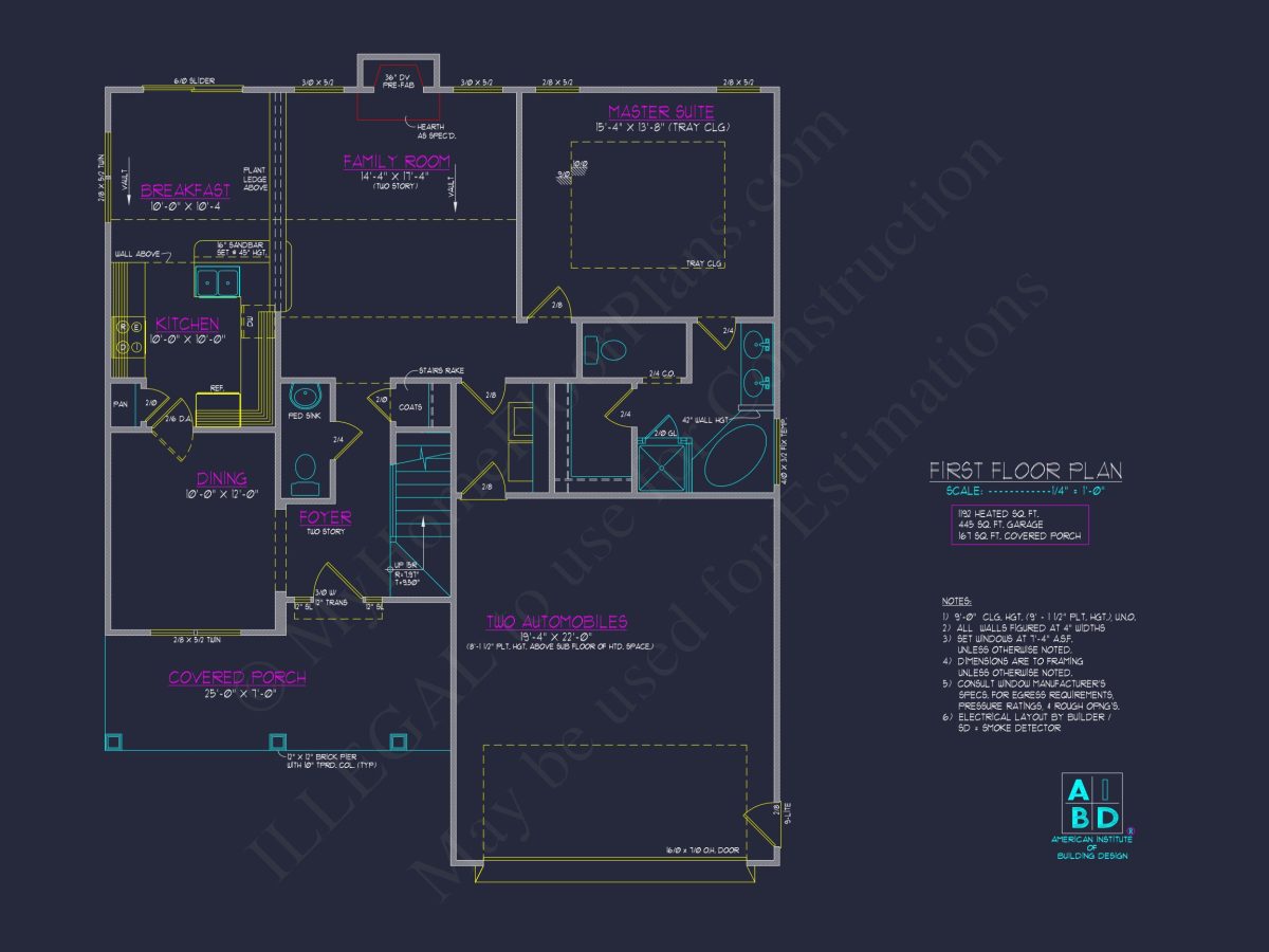 Modern house Plan: Detailed Floor Plan & CAD Blueprint Designs
