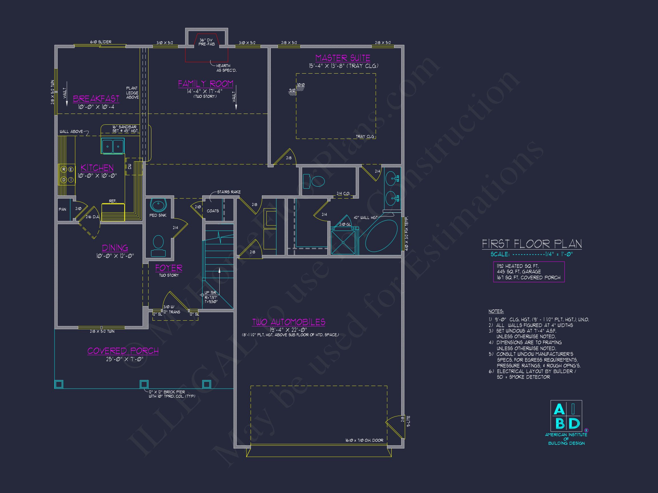 Modern house Plan: Detailed Floor Plan & CAD Blueprint Designs