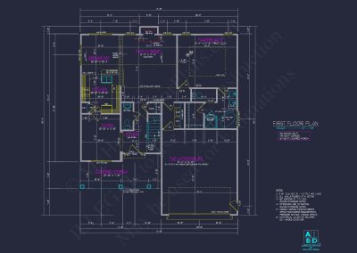 Modern house Plan: Detailed Floor Plan & CAD Blueprint Designs