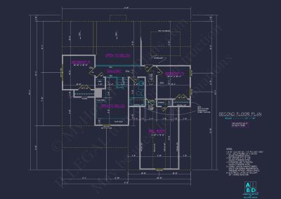 Modern house Plan: Detailed Floor Plan & CAD Blueprint Designs