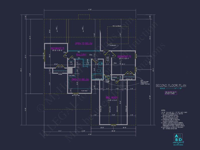 Modern house Plan: Detailed Floor Plan & CAD Blueprint Designs