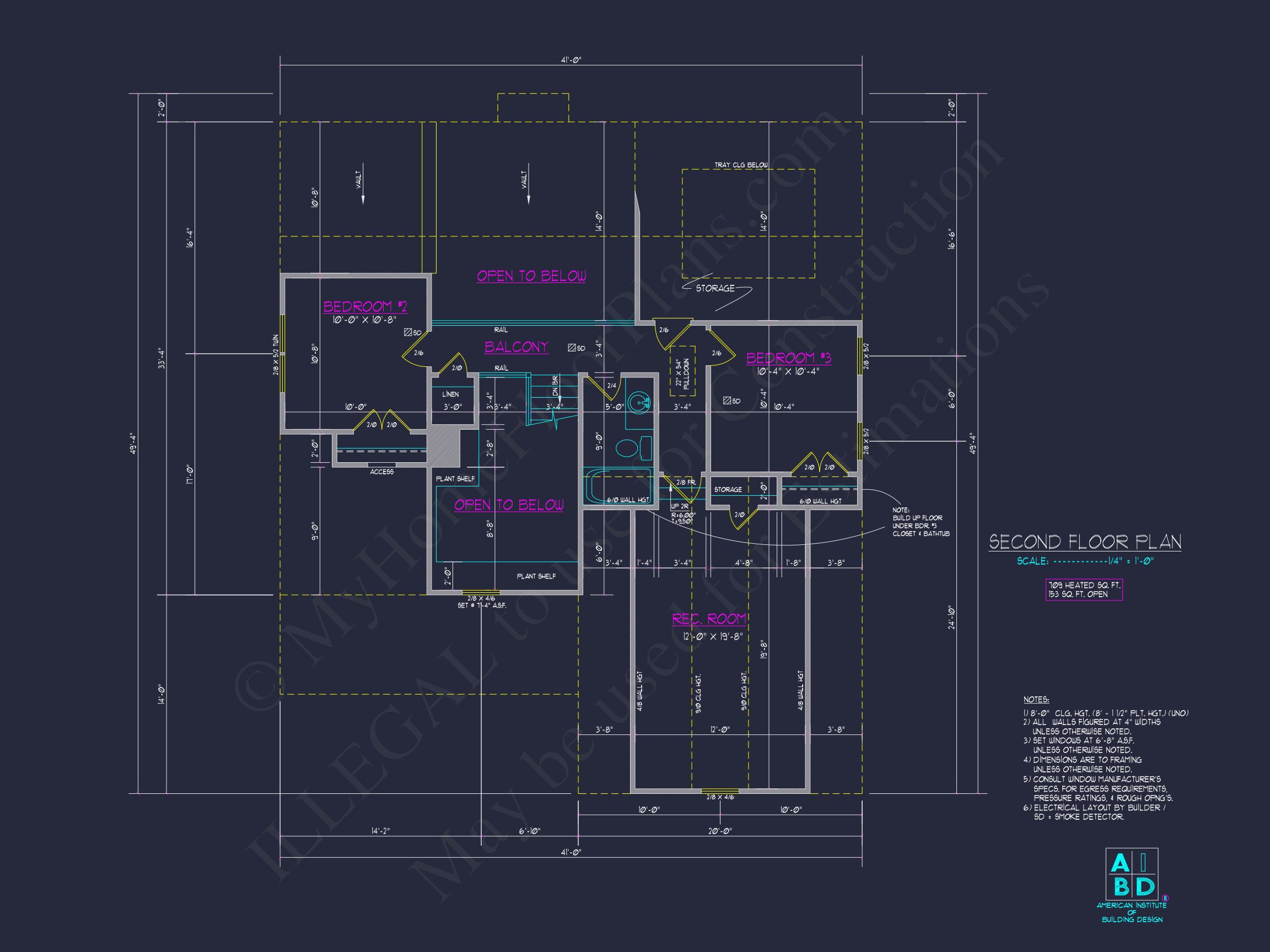 Modern house Plan: Detailed Floor Plan & CAD Blueprint Designs