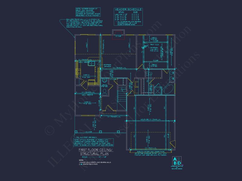 Modern house Plan: Detailed Floor Plan & CAD Blueprint Designs